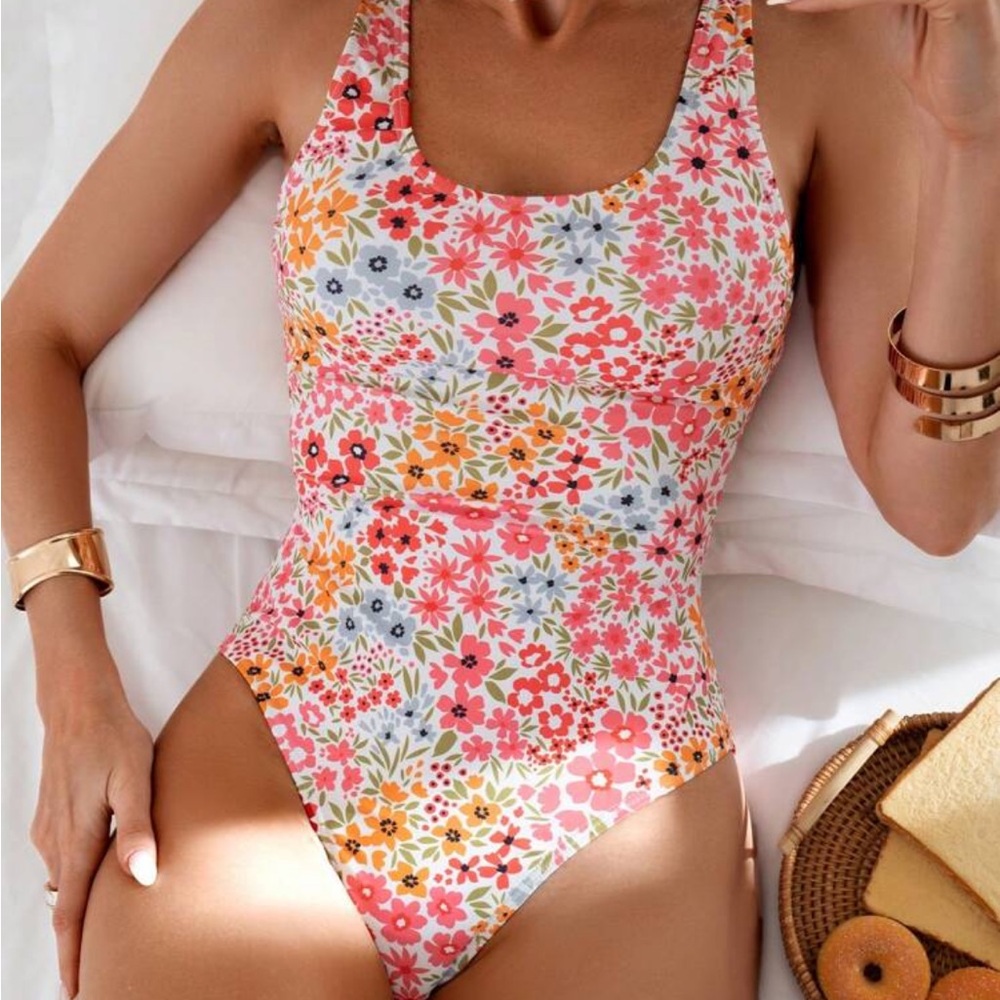 NWOT SHEIN Floral One Piece Swimsuit